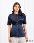 Short Sleeve Thick Satin Occasion Top 66291